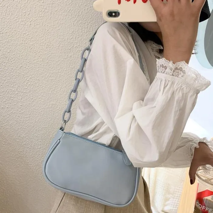 Candy Color Pastel Aesthetic Baguette Bag