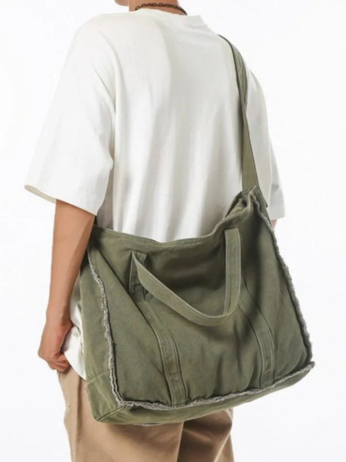 Canvas Burr Large Capacity Crossbody Bag