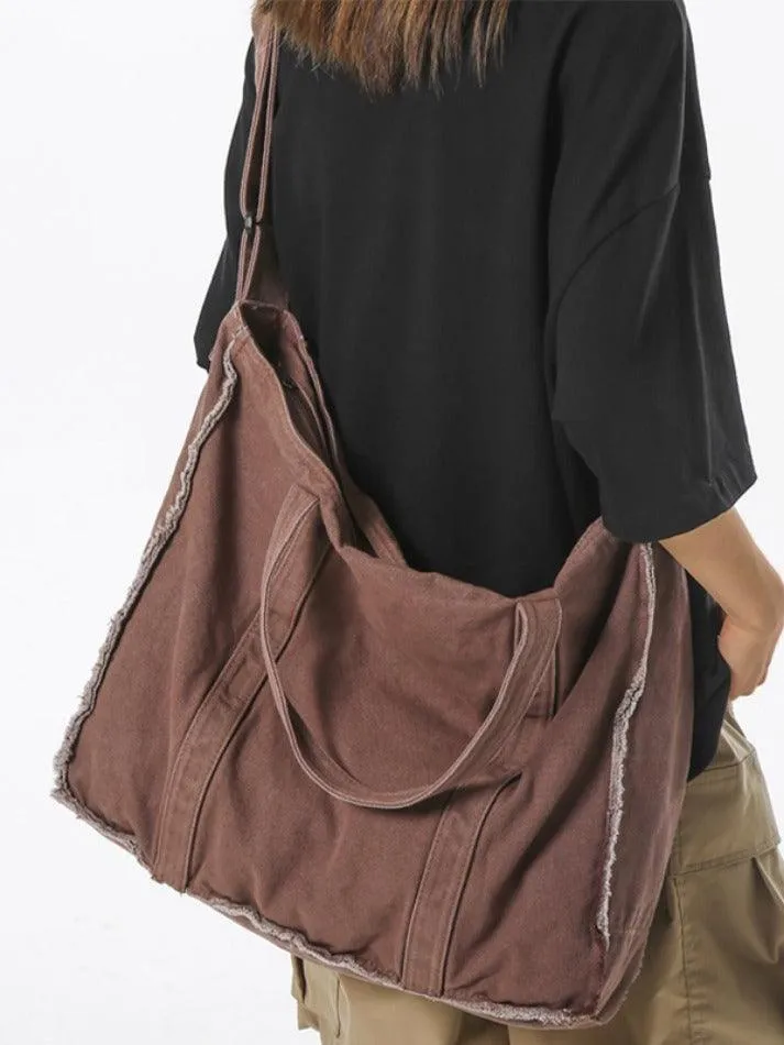 Canvas Burr Large Capacity Crossbody Bag