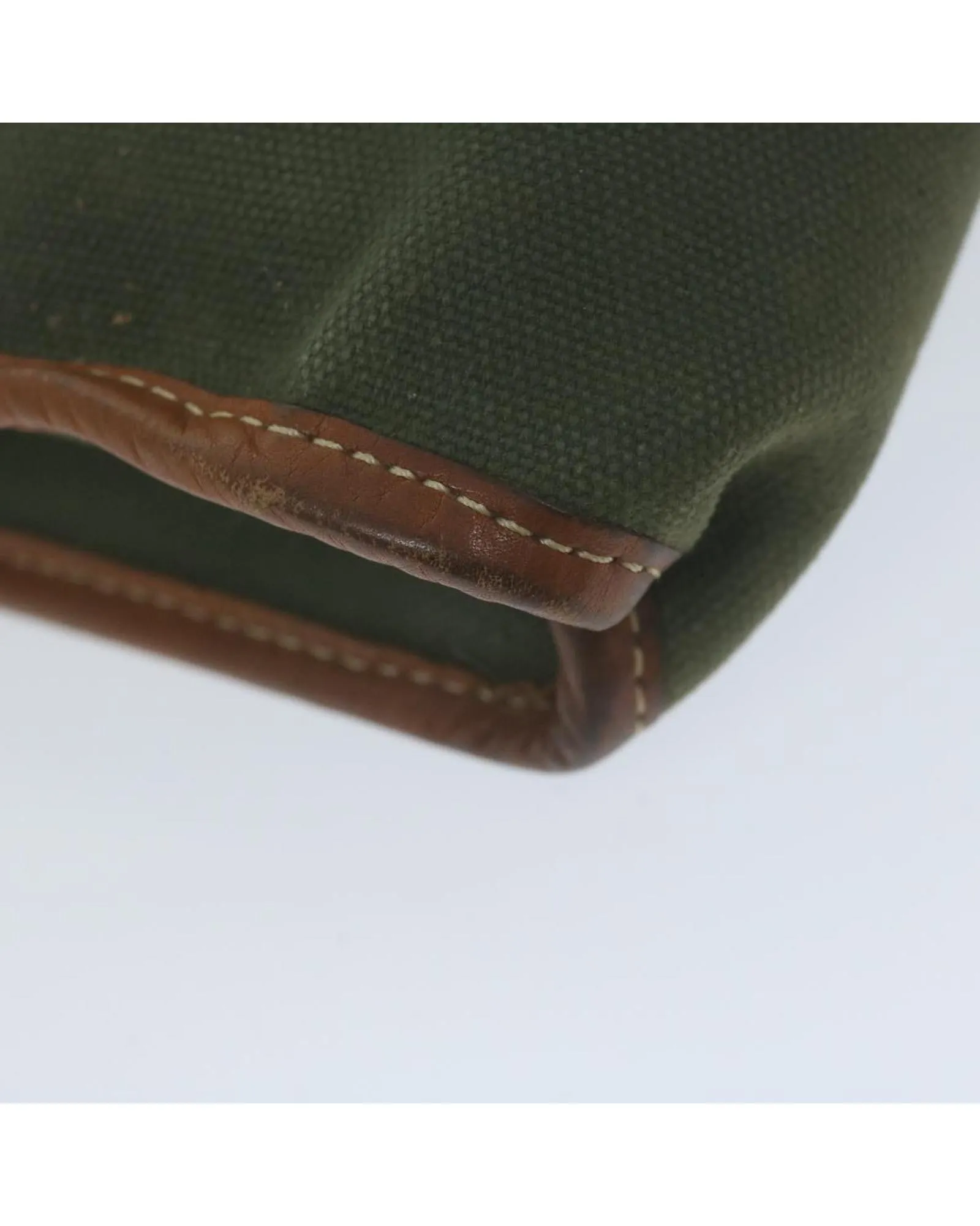 Canvas Khaki Clutch Bag with Rubbing and Scratches