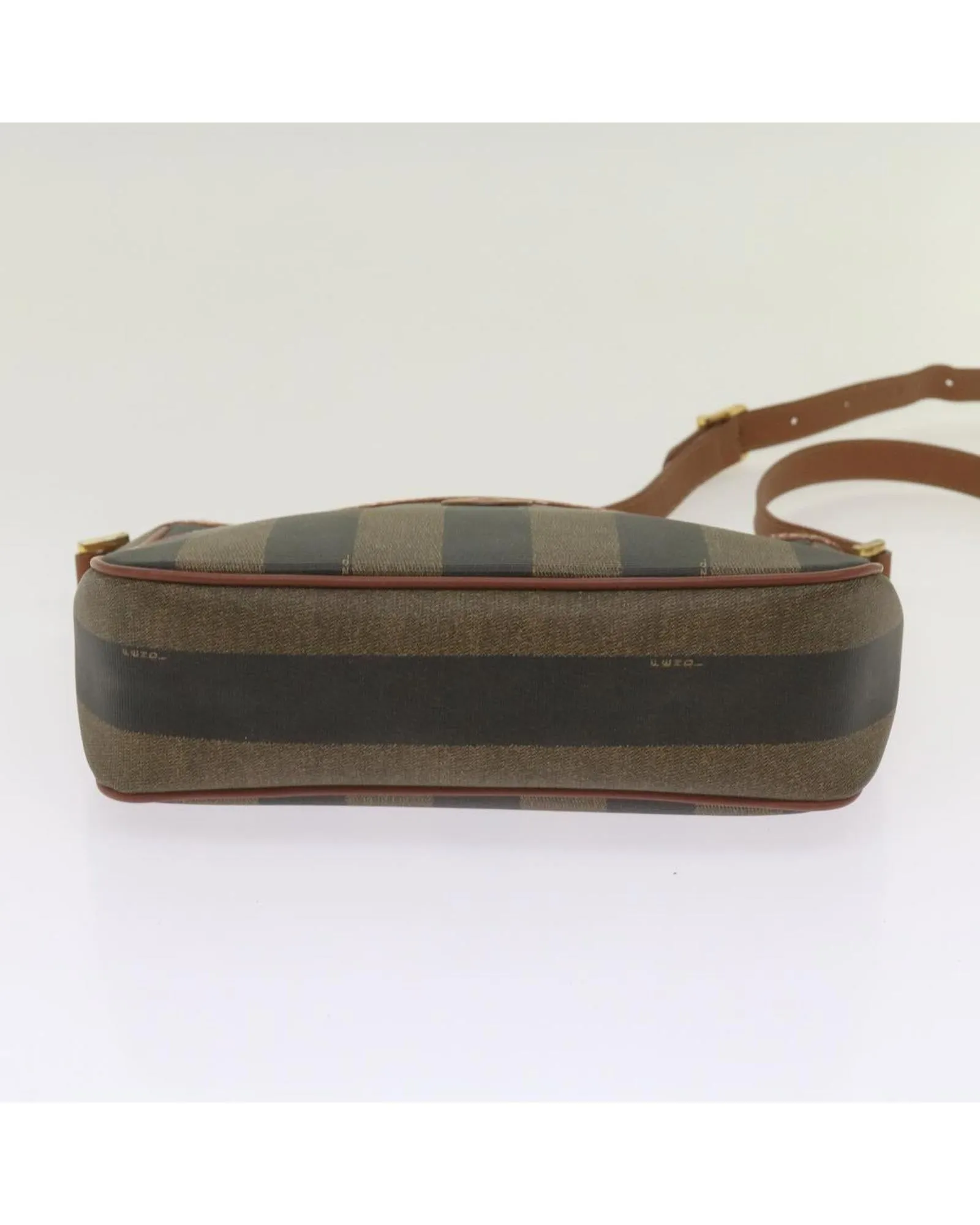 Canvas Shoulder Bag with Adjustable Strap in Brown and Black