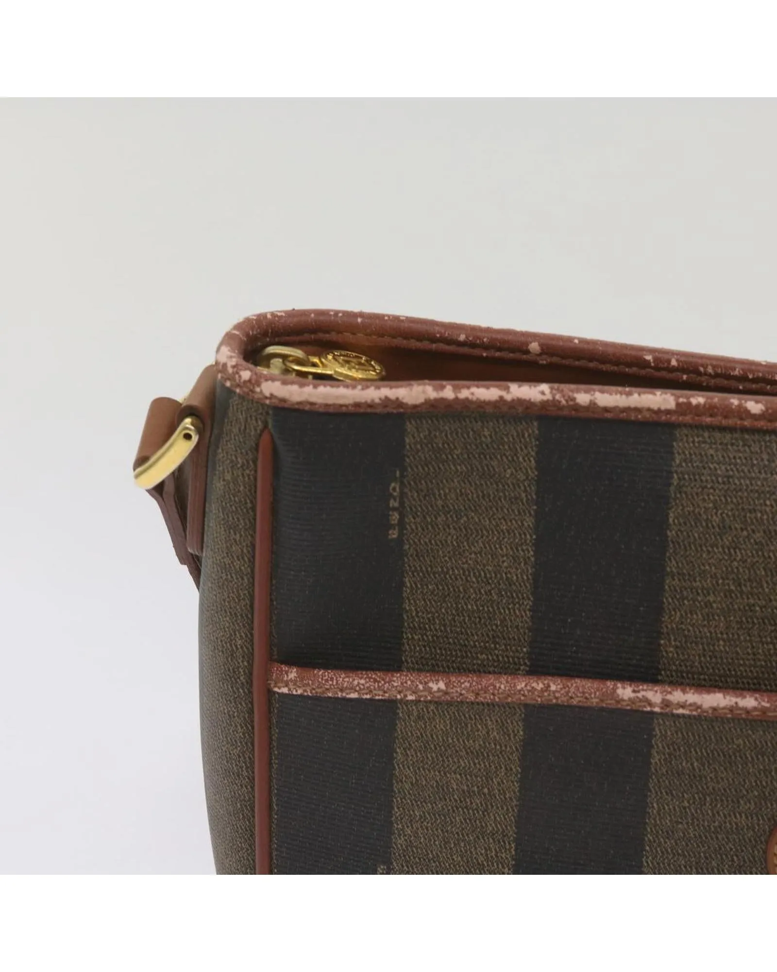 Canvas Shoulder Bag with Adjustable Strap in Brown and Black