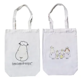 Canvas Tote Bag Baa Baa Sheepz Family  White