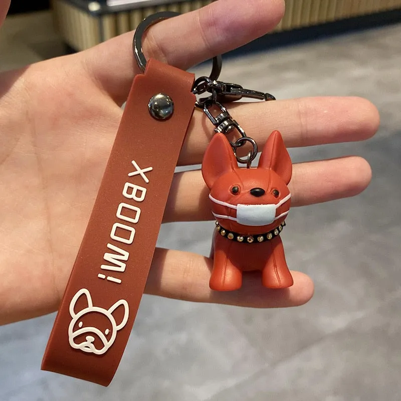 Cartoon Method Fighting Dog Keychains Cute Doll Key Chain Creative Custom Couple Ins Bag Pendant Car Leather Key Ring