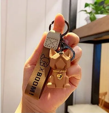 Cartoon Method Fighting Dog Keychains Cute Doll Key Chain Creative Custom Couple Ins Bag Pendant Car Leather Key Ring