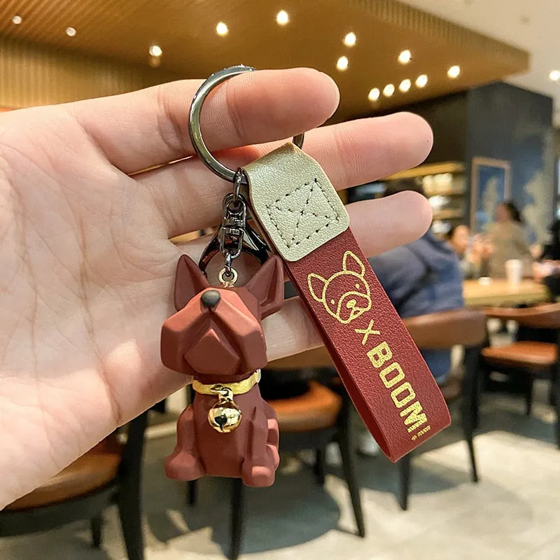 Cartoon Method Fighting Dog Keychains Cute Doll Key Chain Creative Custom Couple Ins Bag Pendant Car Leather Key Ring