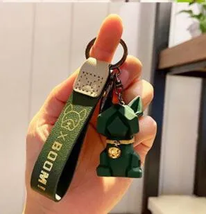 Cartoon Method Fighting Dog Keychains Cute Doll Key Chain Creative Custom Couple Ins Bag Pendant Car Leather Key Ring