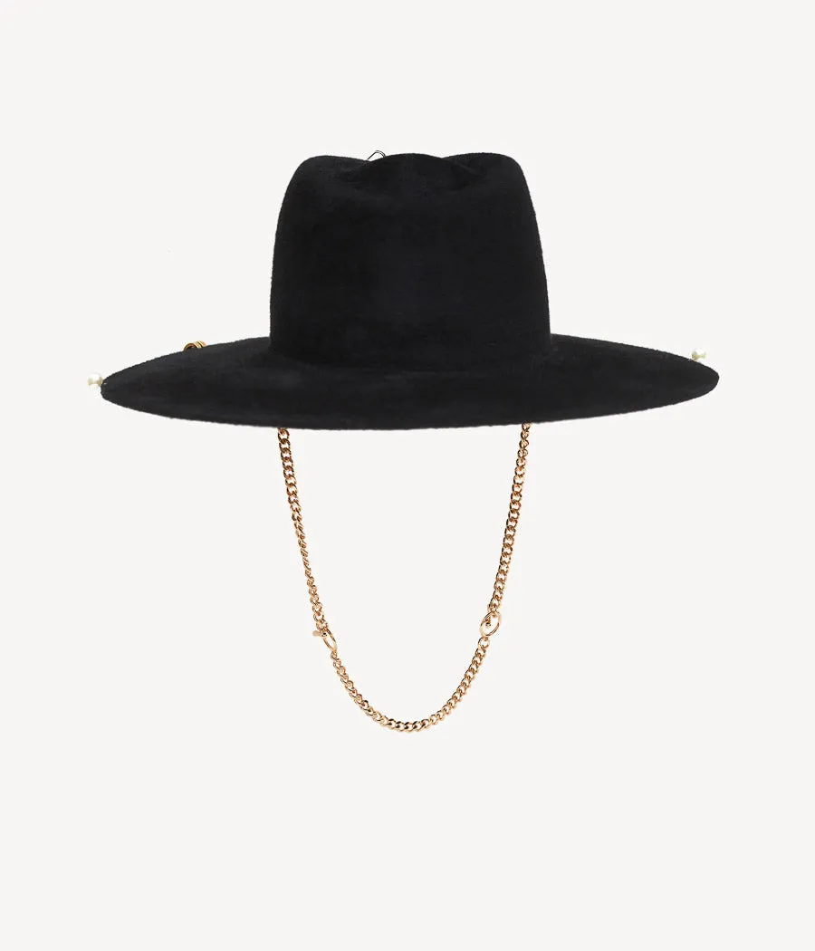 Chain Strap Fedora Hat