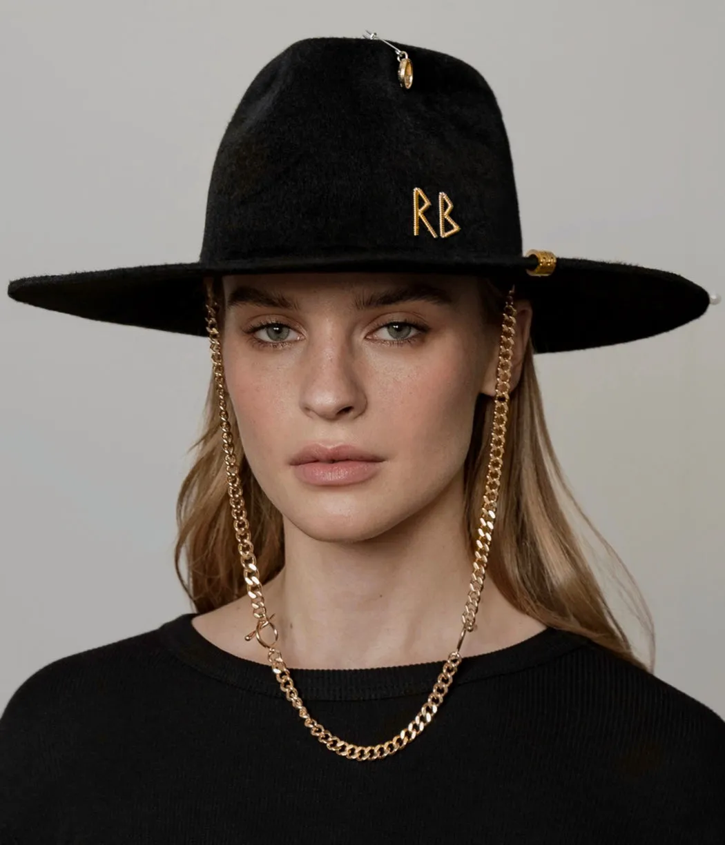 Chain Strap Fedora Hat