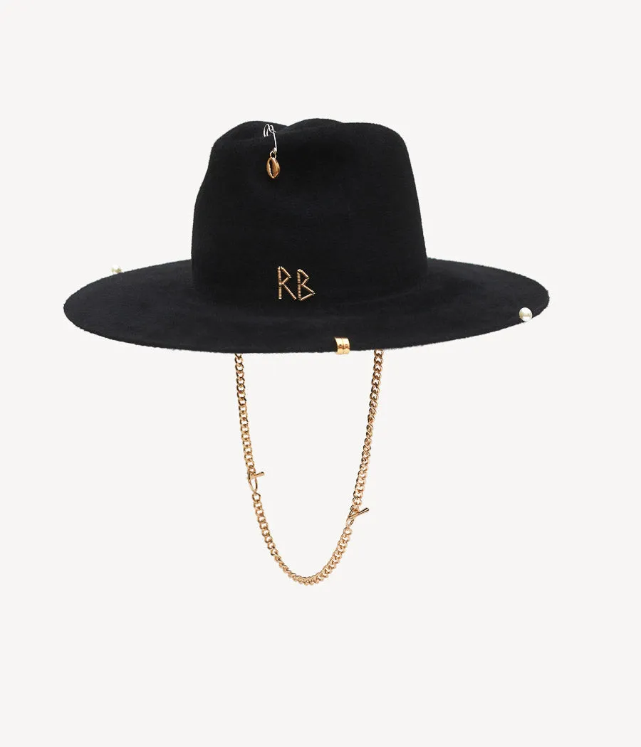 Chain Strap Fedora Hat