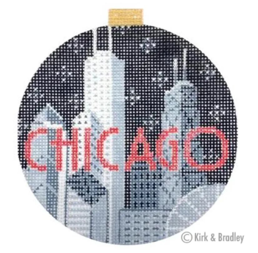 Chicago City Bauble Needlepoint Canvas