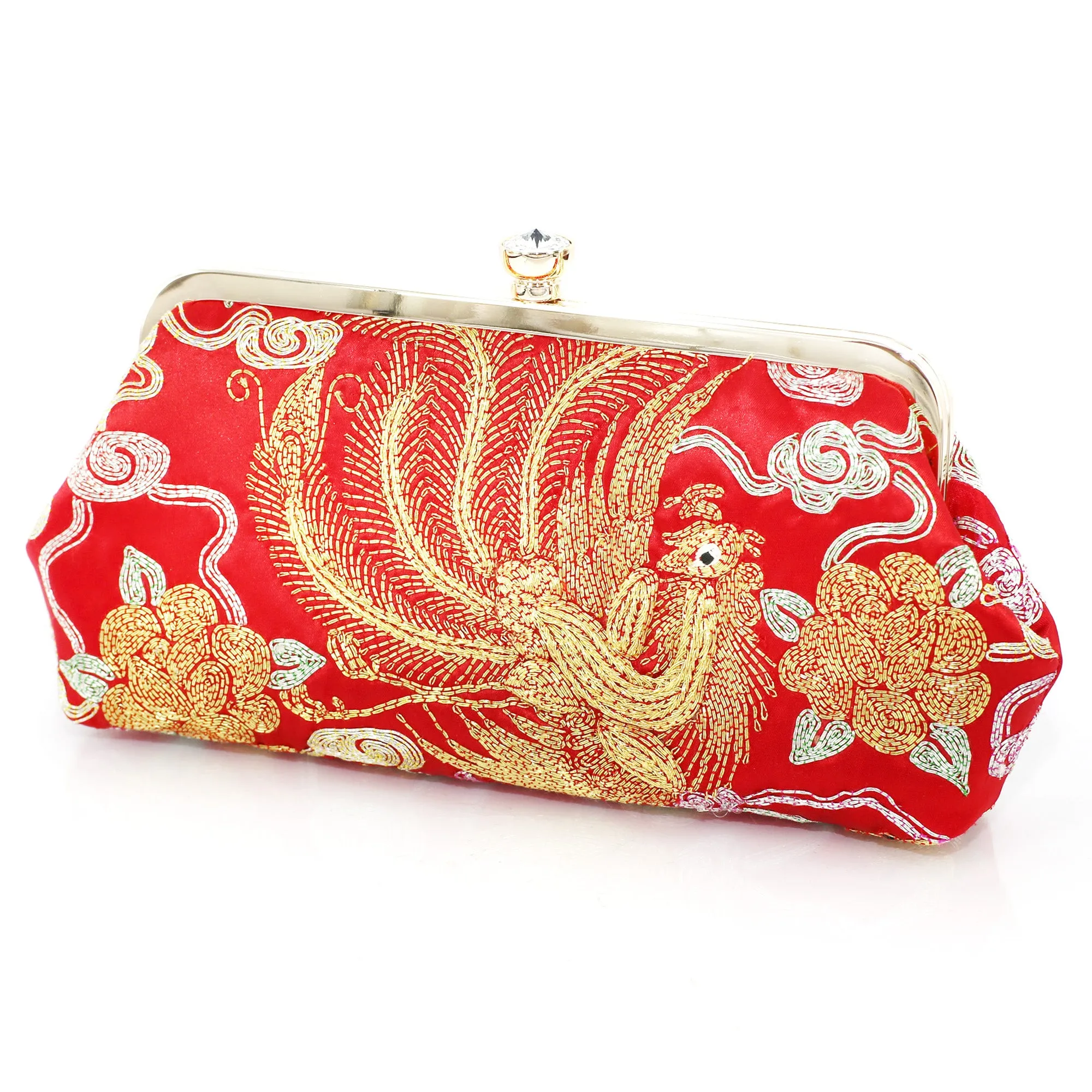 Chinese Kwan Kwa Clutch - Phoenix & Peonies【裙褂手袋 - 鳳, 雲】