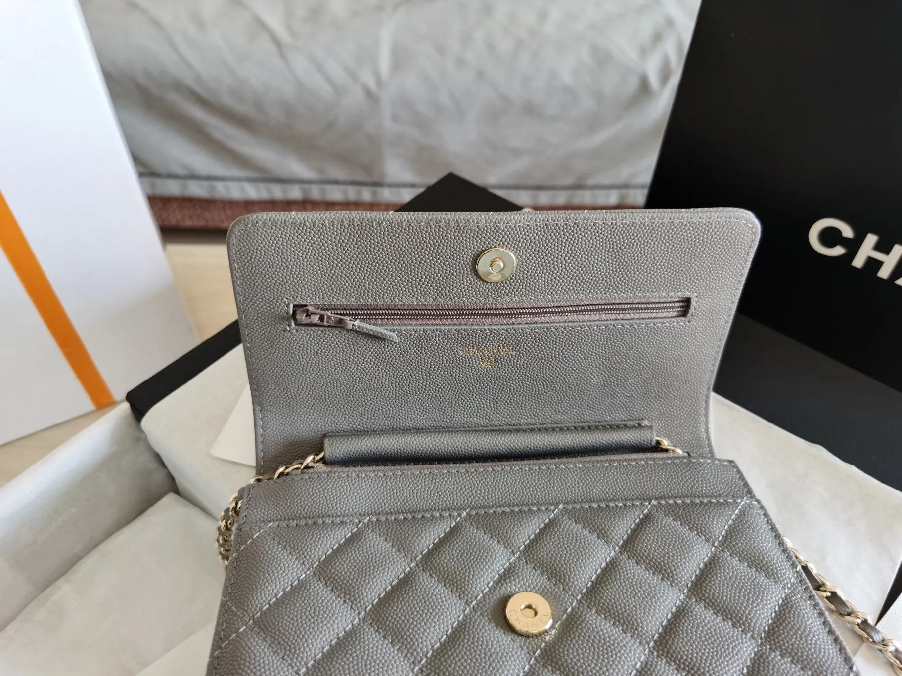 CHLMini Flap Bag Grey For Women 7.2in/18.5cm