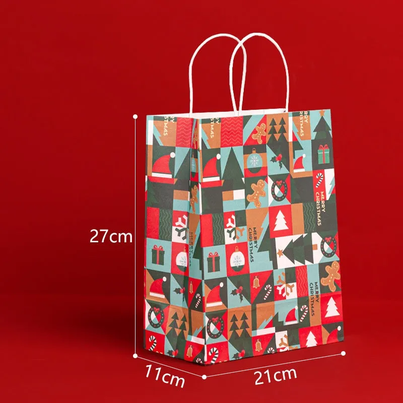 Christmas Gifts Bag Cute Gift Bag For Festival Package Geometric Christmas Eve 27x21x11cm