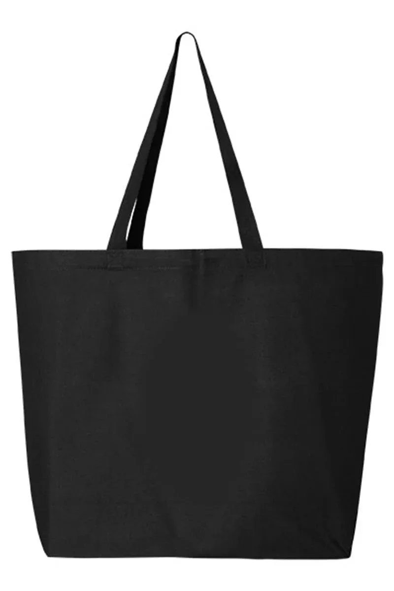 Christmas Tree Preppy Blossom Canvas Jumbo Tote Black