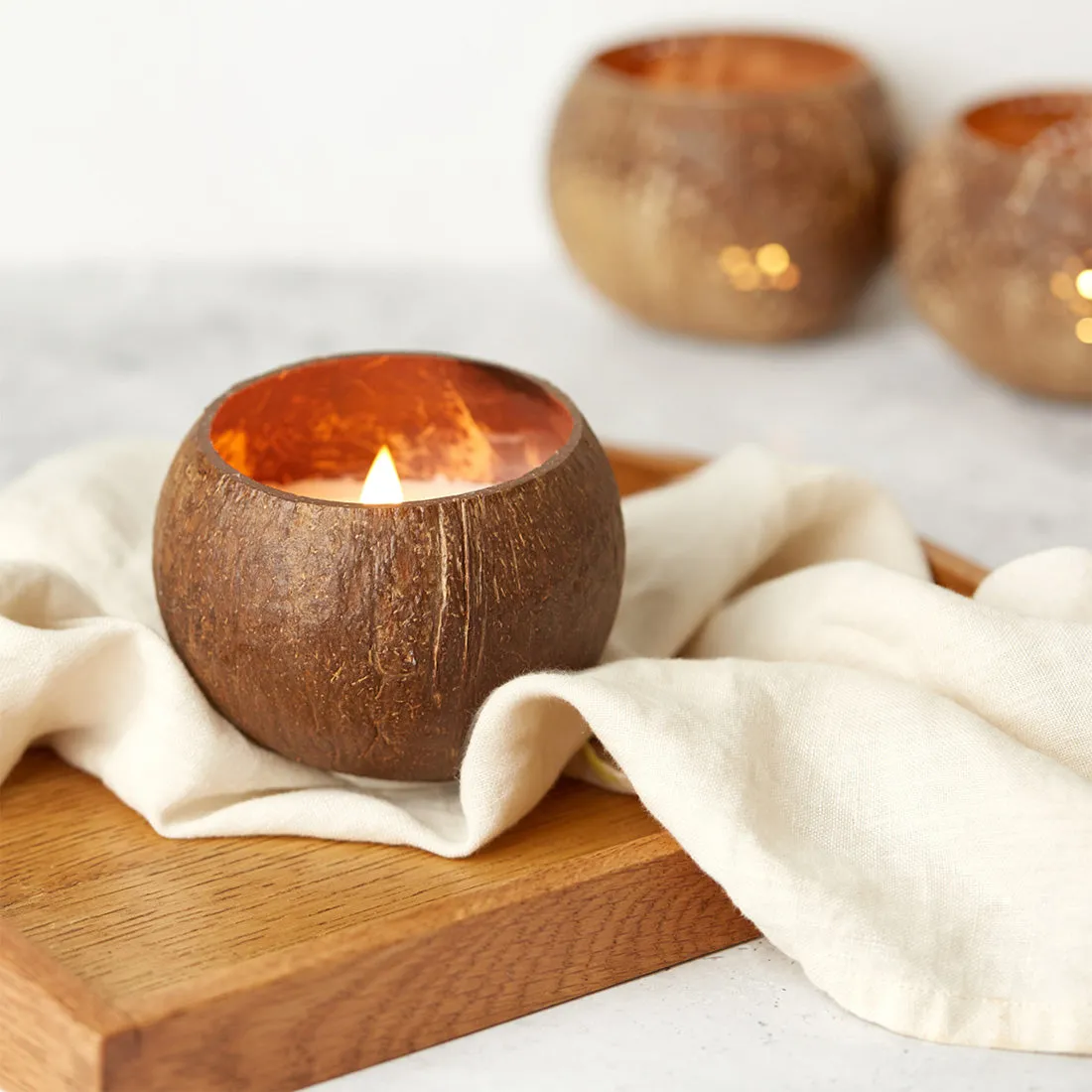 Coconut Shell Candle - Citrus Lime Scent