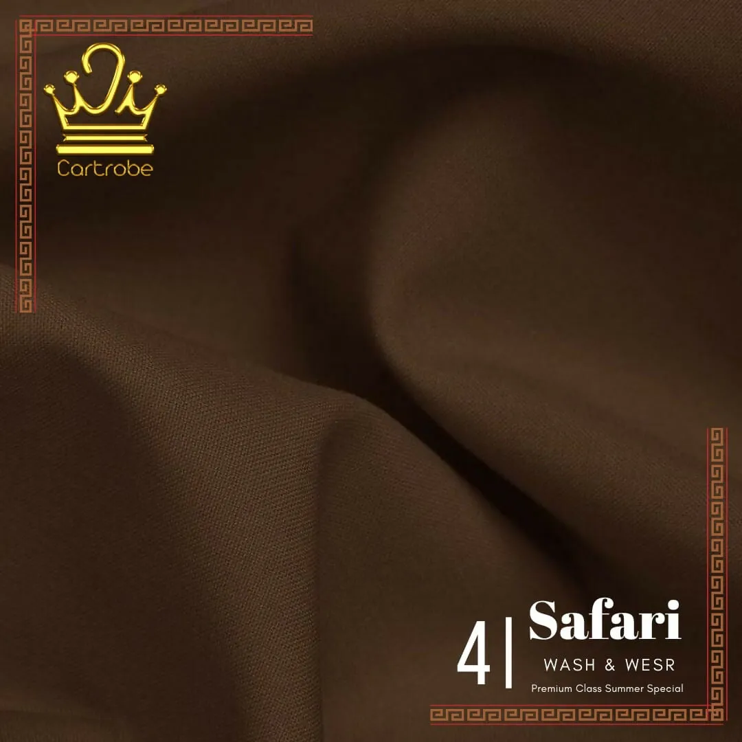 Coffee Brown Safari Premium Class Wash & Wear Shalwar Kameez | Kurta Shalwar Unstitched |