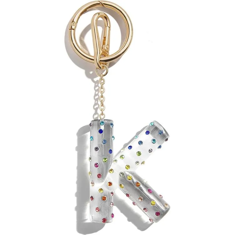 Confetti Initial Bag Charm - K