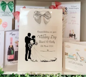 Congratulations On Your Wedding Day Gift Bag Male Female Couple Silhouette