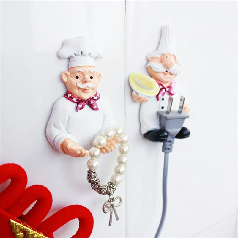 Cook Strong Self-Adhesive Wall Storage Hook Hanger Cartoon Kitchen Outlet Plug Holder Keys Bathroom Sticky Towel Organizer