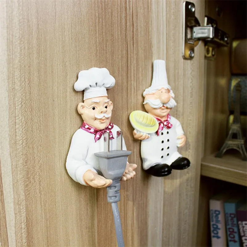 Cook Strong Self-Adhesive Wall Storage Hook Hanger Cartoon Kitchen Outlet Plug Holder Keys Bathroom Sticky Towel Organizer