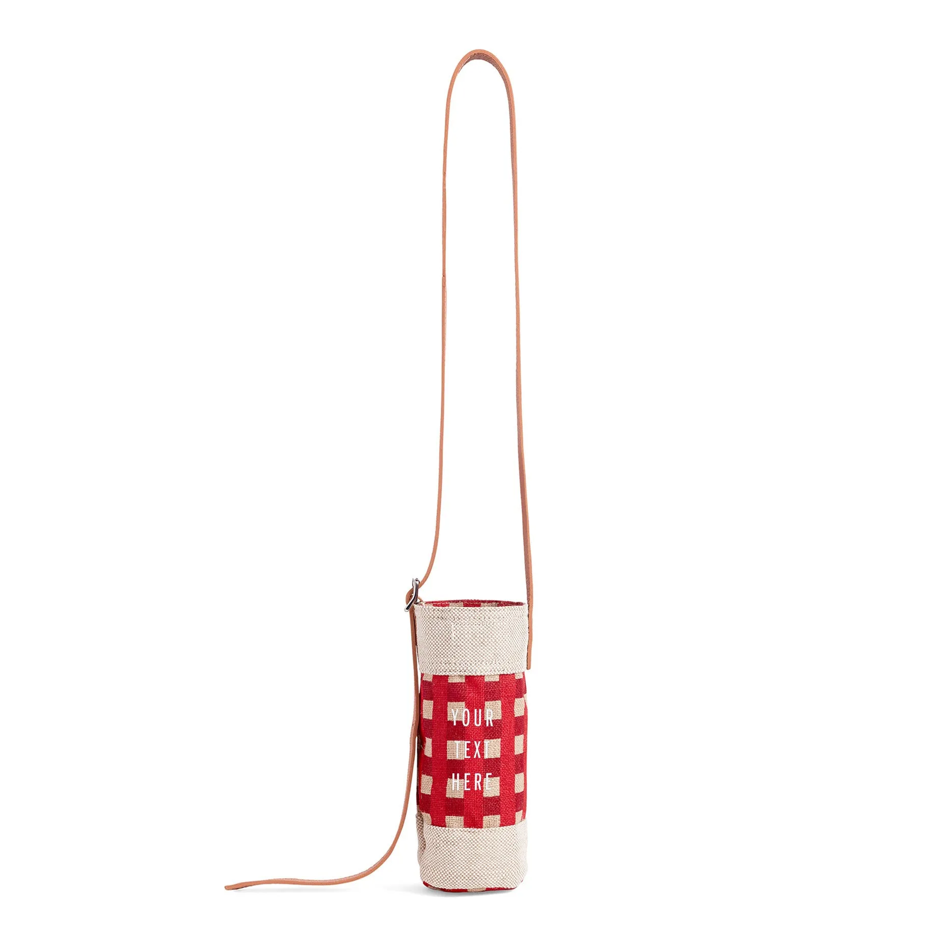 Crossbody Bottle Bag in Red Gingham