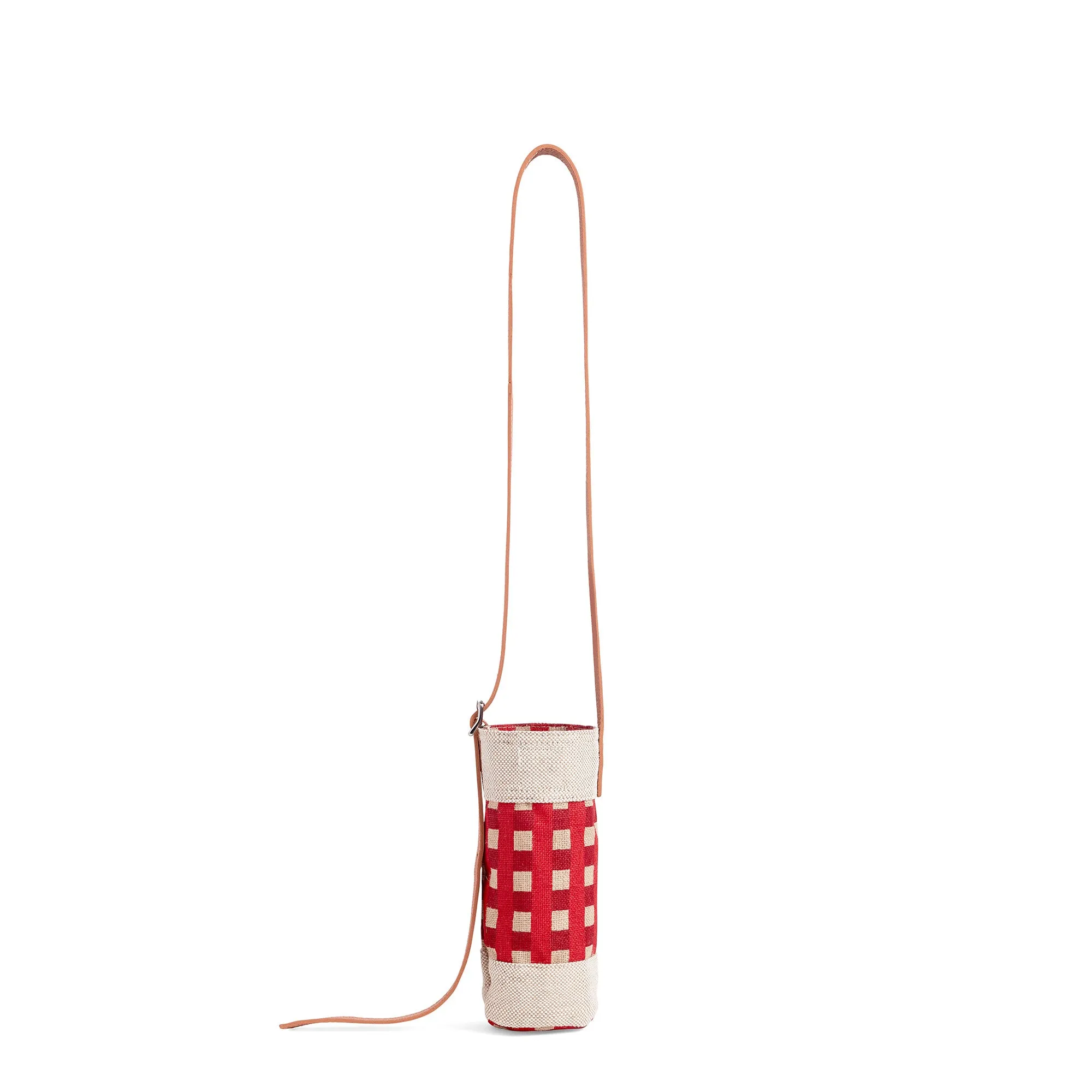 Crossbody Bottle Bag in Red Gingham