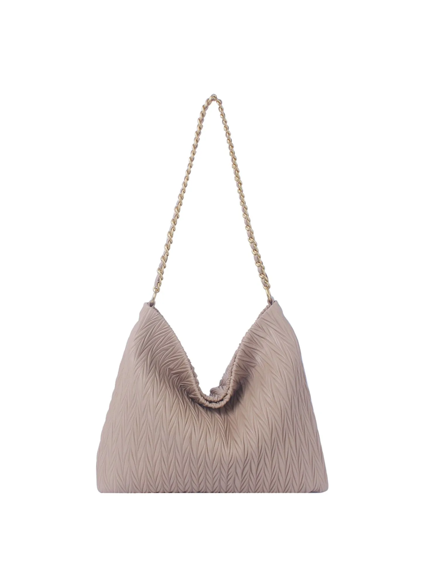 CSD019 Chevron Embossed Chain Strap Hobo Bag