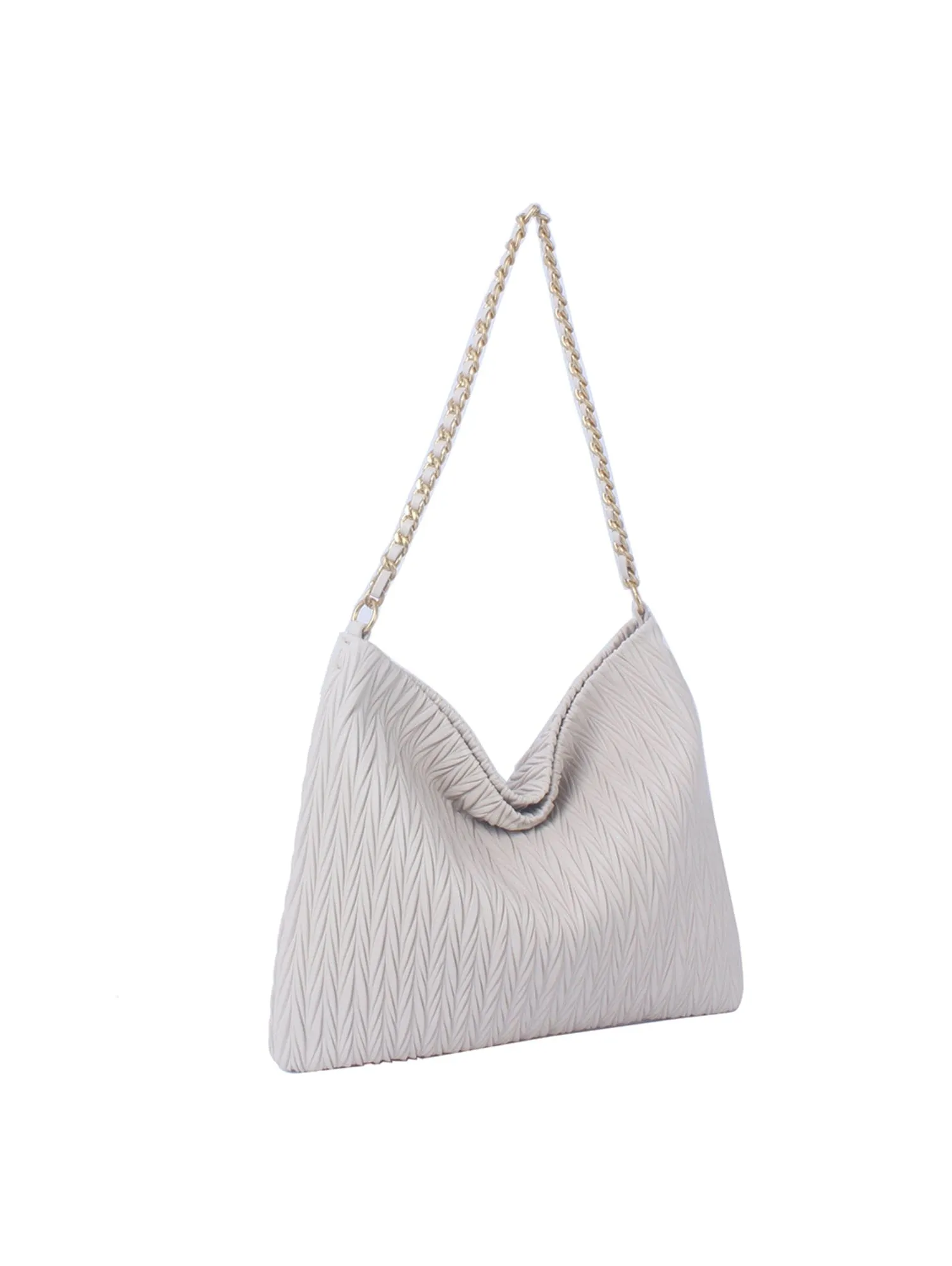 CSD019 Chevron Embossed Chain Strap Hobo Bag