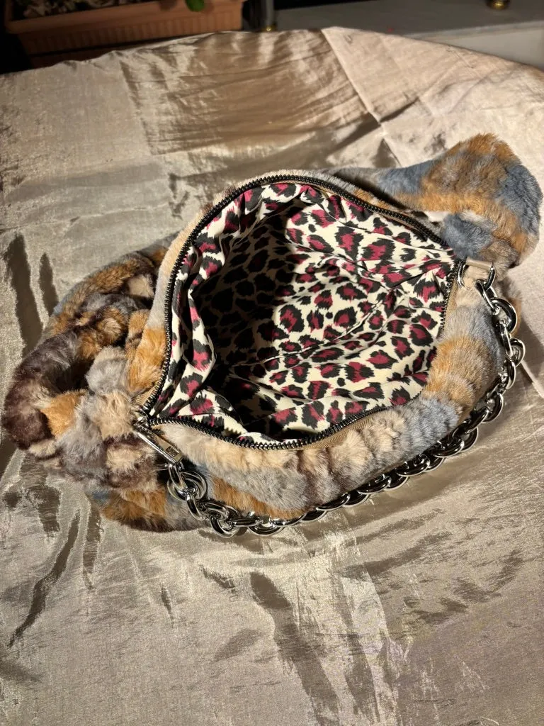 Debbie Chain Fuzzy Hand Bag