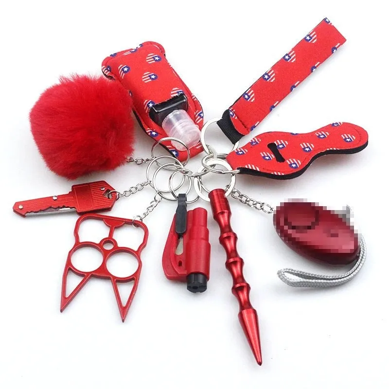 Defensive Weapons 10-Piece Self Defense Keychain Set