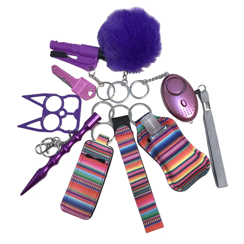 Defensive Weapons 10-Piece Self Defense Keychain Set