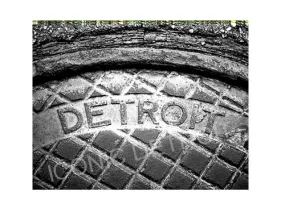 Detroit Manhole Steam Black & White Luster or Canvas Print $35 - $430