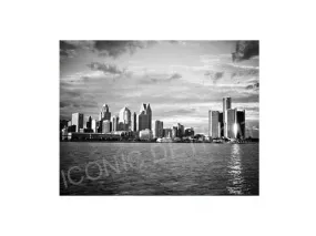 Detroit River Reflection Black and White Luster or Canvas Print $35 - $430