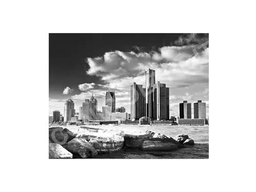 Detroit River Rocks Black & White Luster or Canvas Print $35 - $430