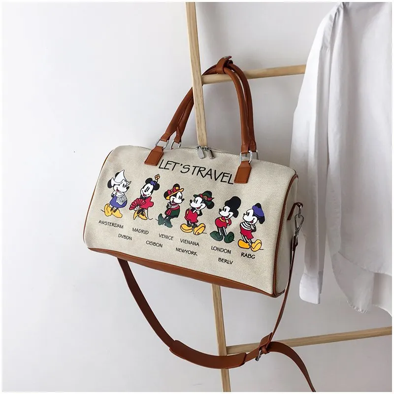 Disney Mickey Mouse New Canvas Travel Bag Portable Storage Bag