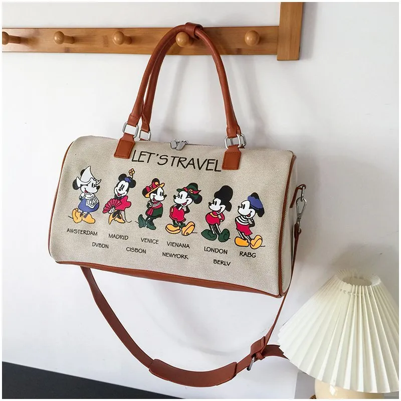 Disney Mickey Mouse New Canvas Travel Bag Portable Storage Bag