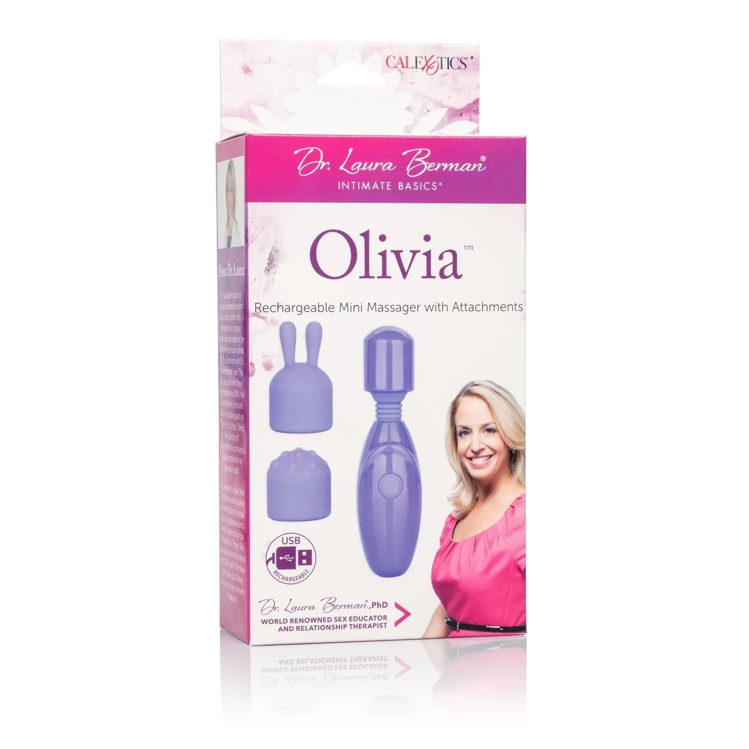 Dr Laura Berman Olivia Rechargeable Mini Massager W- Attachments