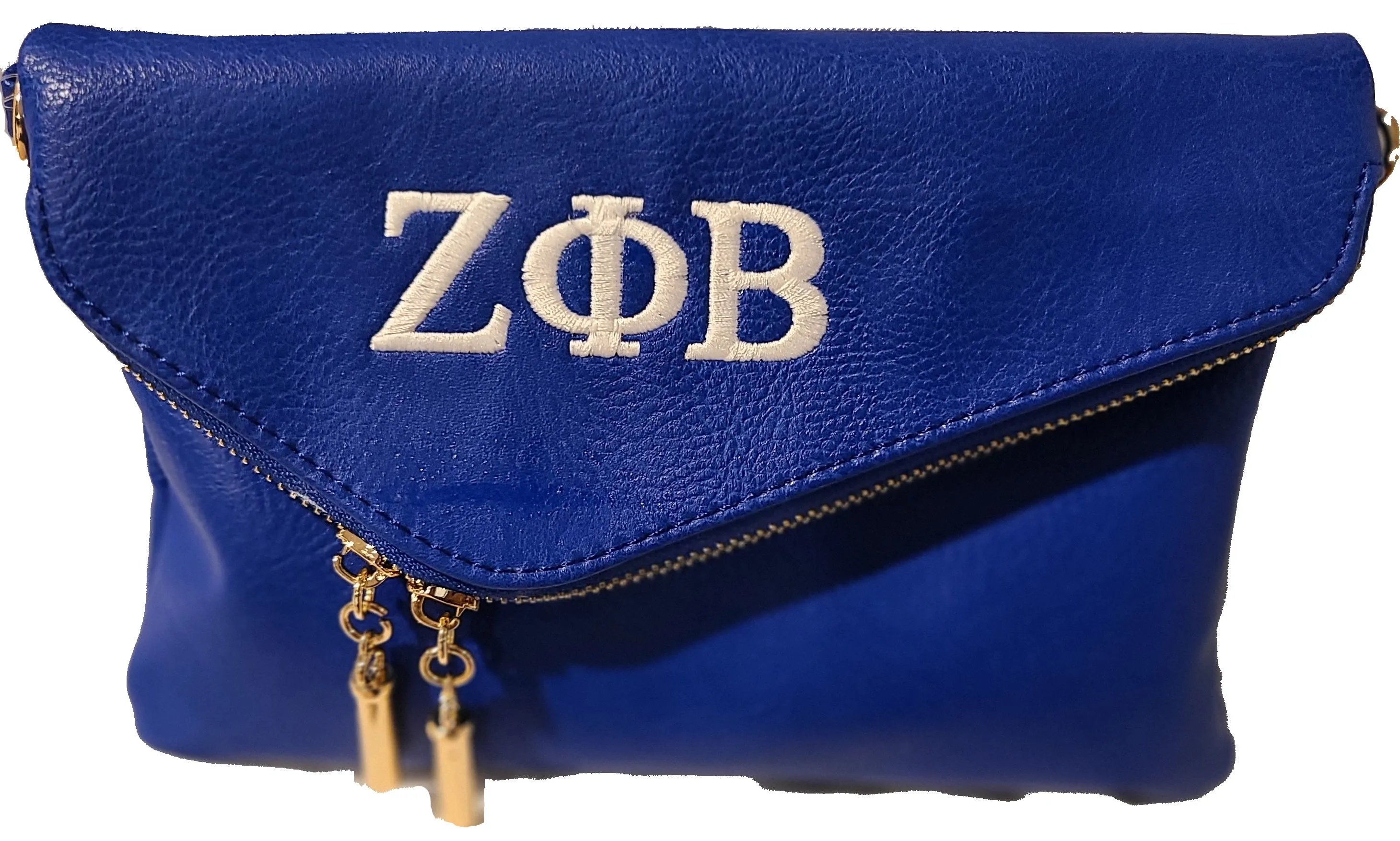 Embroidered Zeta Phi Beta Small Side Envelope Clutch