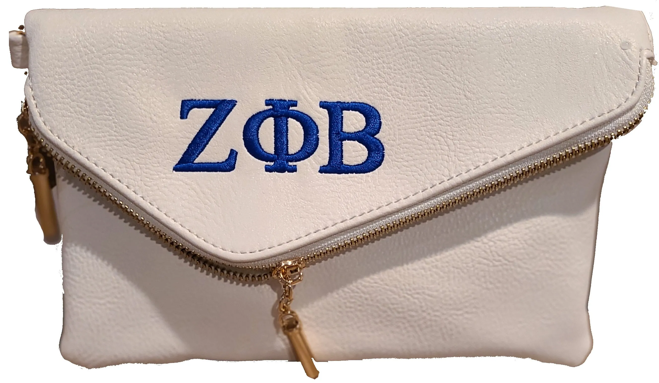 Embroidered Zeta Phi Beta Small Side Envelope Clutch