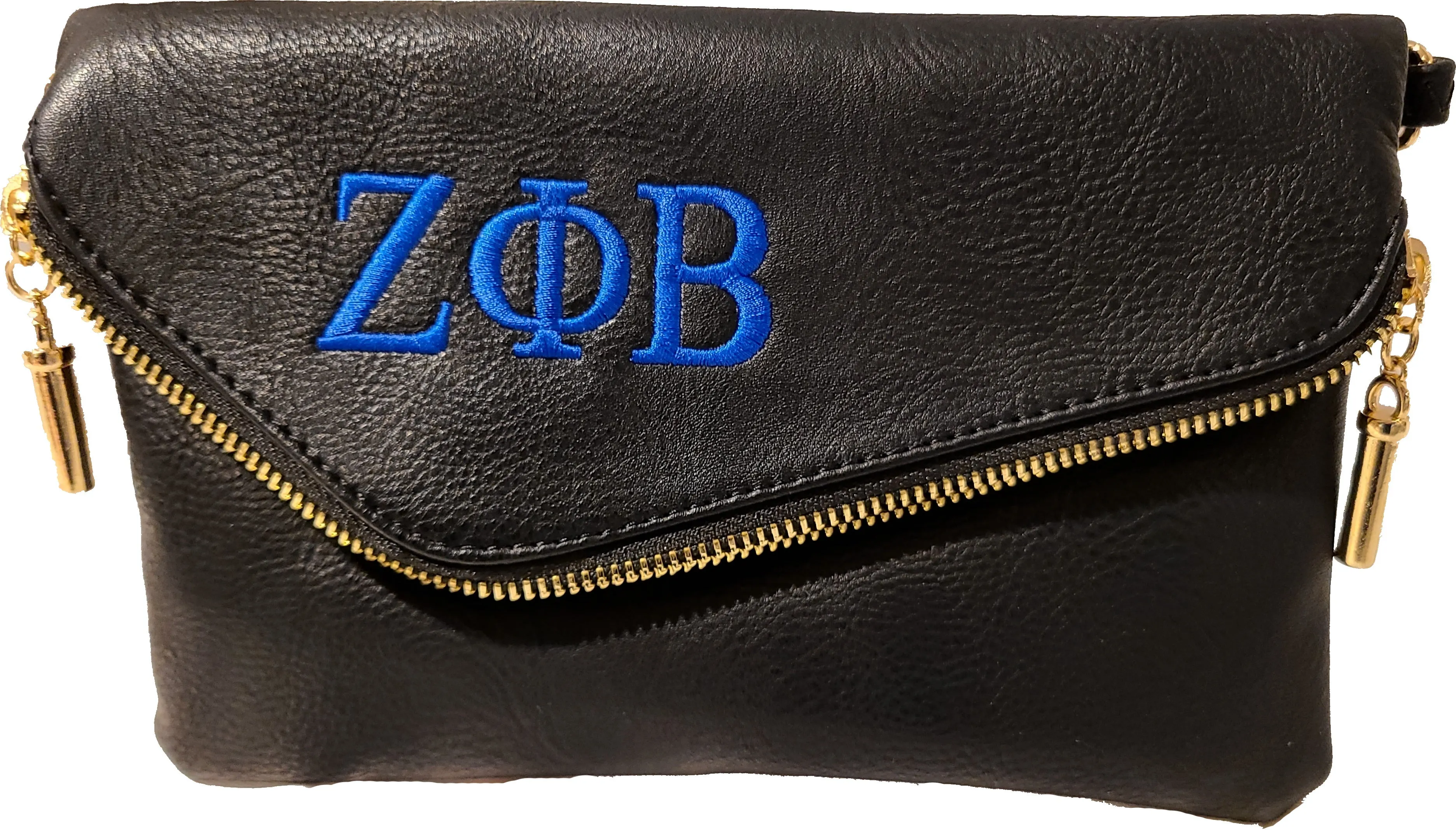 Embroidered Zeta Phi Beta Small Side Envelope Clutch