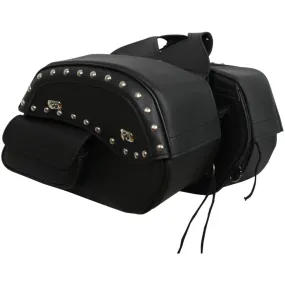 External Pocket Deluxe Studded Throw Over Saddlebags