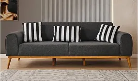 Fio Bachelor Charcoal Grey 2 seater couch