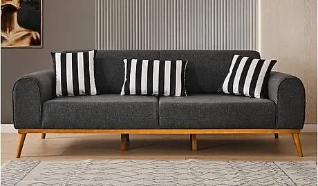 Fio Bachelor Charcoal Grey 2 seater couch