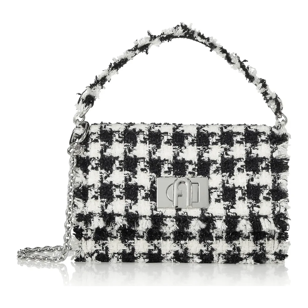 Furla 1927 Tweed Mini Crossbody Bag - Houndstooth