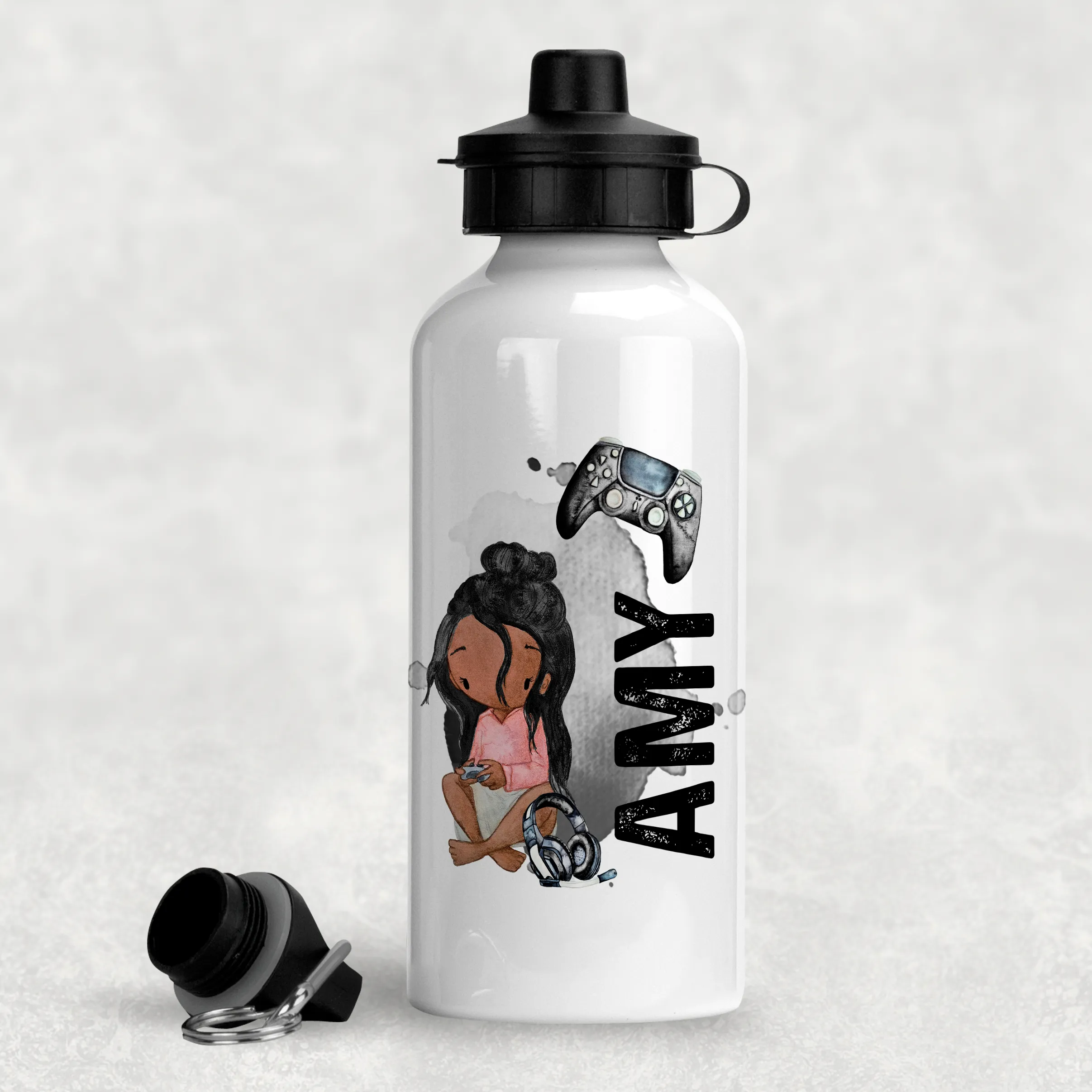 Gamer Character Personalised Water Bottle - 400/600ml