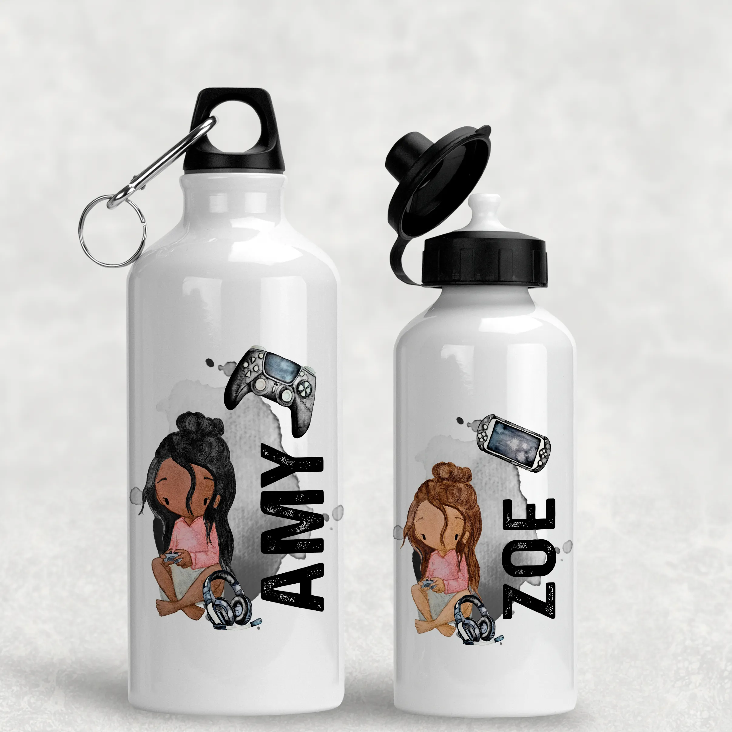 Gamer Character Personalised Water Bottle - 400/600ml