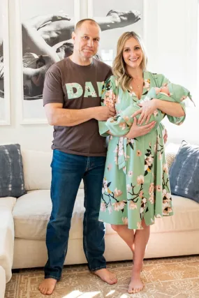 Gia Robe & Newborn Swaddle Set & Dad T-Shirt