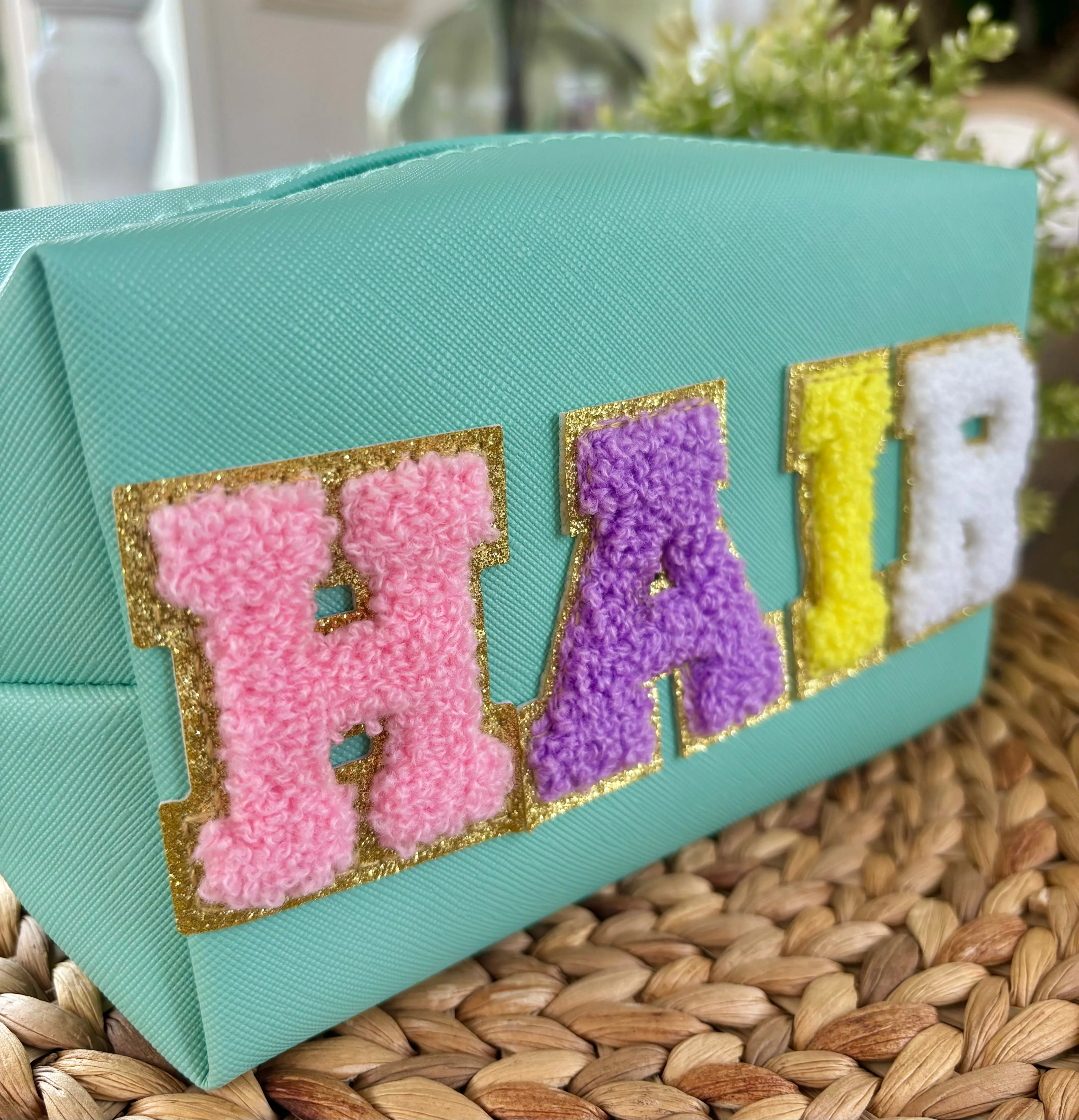 HAIR Chenille Patch Cosmetic/Travel Bag