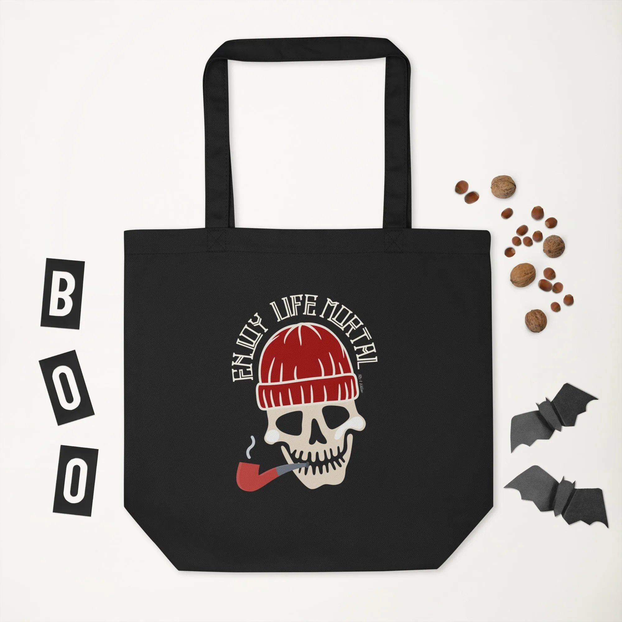 Halloween Skull Tote: Eat, Drink & Be Scary Vegan Bag